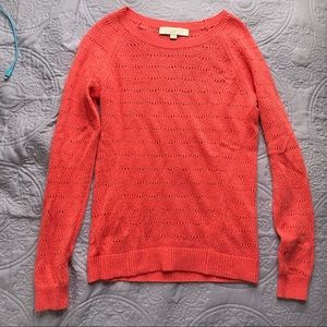 Loft XXS Coral Knit Sweater